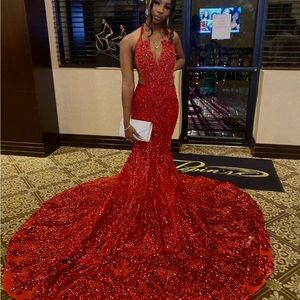 Custom red prom dress❤️